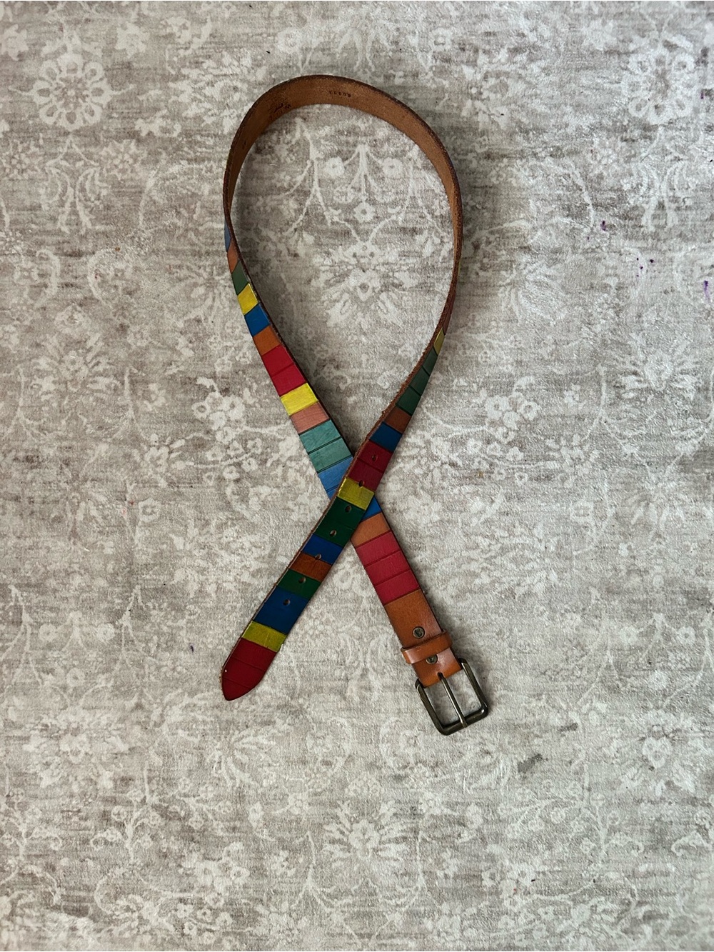 WILL Multicolor Striped Leather Men/Women’s Belt size 42